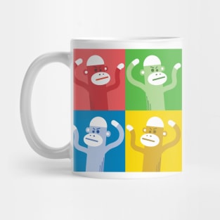 Sock monkey swarm color splash Mug